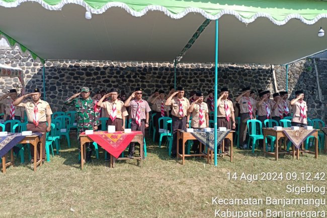 Kehadiran Babinsa dalam Pembukaan Jambore Kwarran Banjarmangu