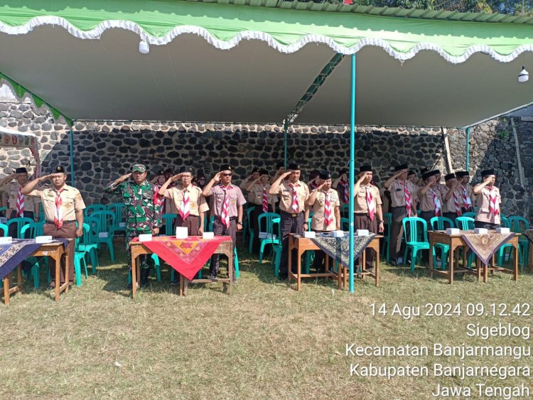 Kehadiran Babinsa dalam Pembukaan Jambore Kwarran Banjarmangu