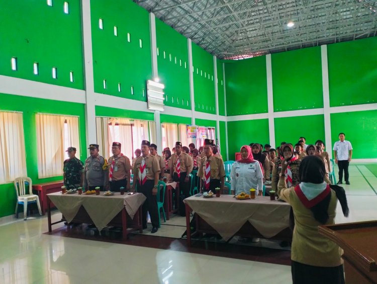 Babinsa Hadiri Pelepasan Kontingen Jambore Cabang Kwaran Banjarmangu Tahun 2024