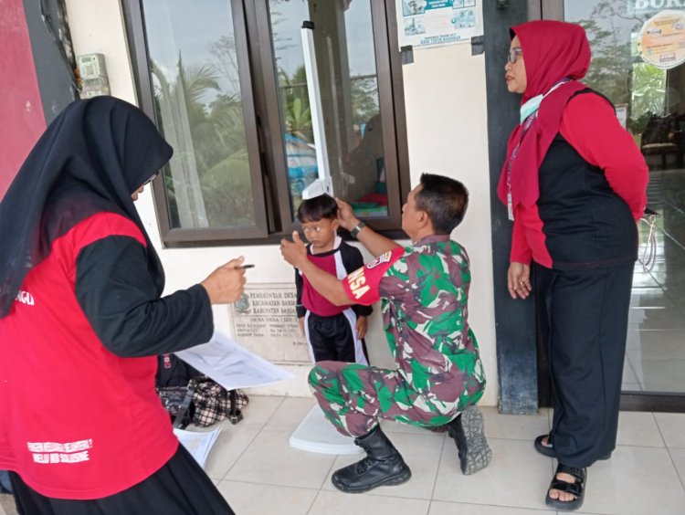 Babinsa Melaksanakan Pendampingan Posyandu Di Desa Binaan 