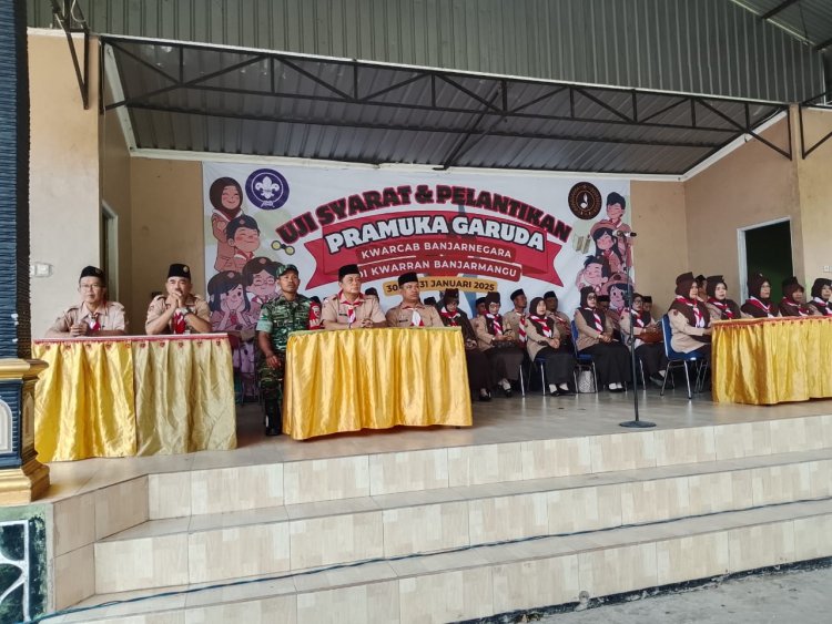 Babinsa Hadiri Pelantikan Pramuka Garuda Tingkat Siaga Kwartir Banjarmangu